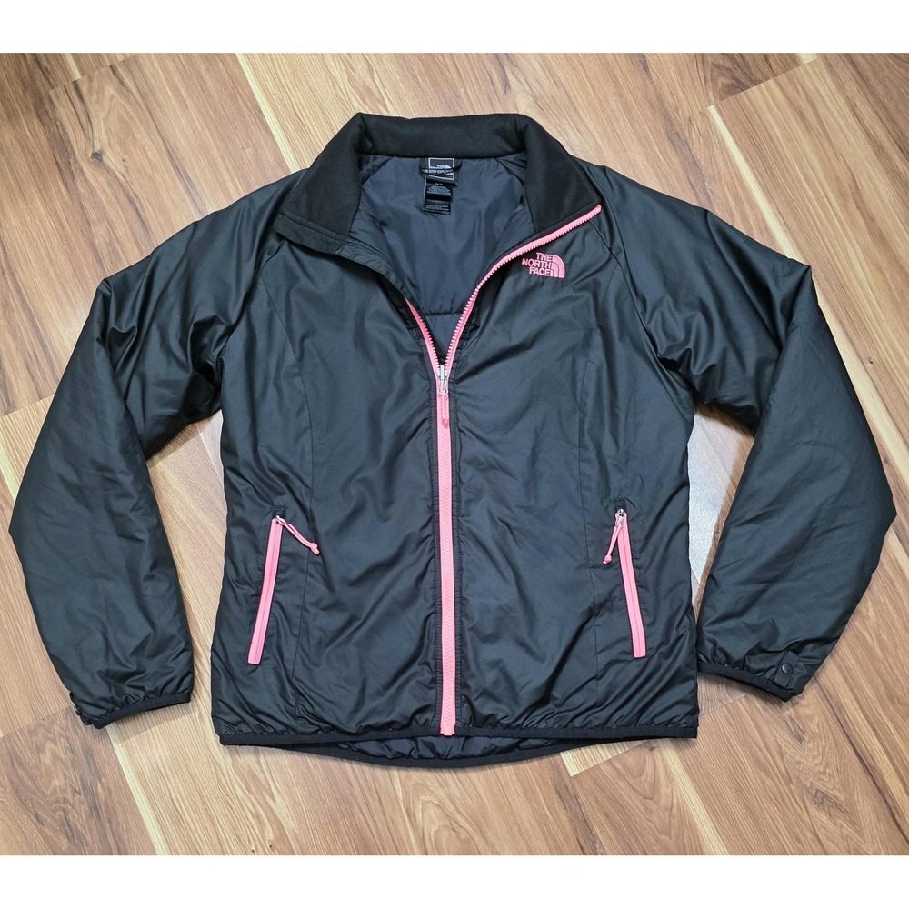 North‎ Face Jacket Womens Medium Insulated Lightweight Black Pink TNF Full Zip